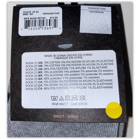 Vans No Show Socks 3Pair Men 9.5-13 White Black Gray w Logo & Checkerboard Skate - Picture 2 of 12